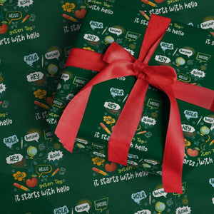 Inclusion Matters Wrapping Paper Roll It Starts With Hello In Languages TS02 Green Print Your Wear