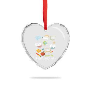 Inclusion Matters Heart Crystal Glass Ornament It Starts With Hello In Languages TS02 Print Your Wear