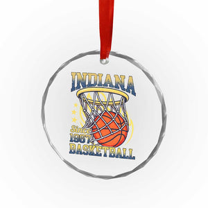 Indiana Basketball Flames Graphic Crystal Glass Ornament Vintage 1967 Fan Indy Hoops Pride TS02 Print Your Wear