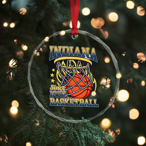 Indiana Basketball Flames Graphic Crystal Glass Ornament Vintage 1967 Fan Indy Hoops Pride TS02 Print Your Wear