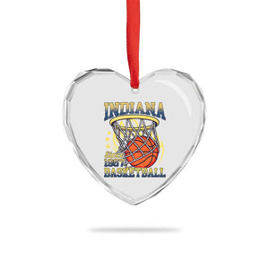 Indiana Basketball Flames Graphic Heart Crystal Glass Ornament Vintage 1967 Fan Indy Hoops Pride TS02 Print Your Wear