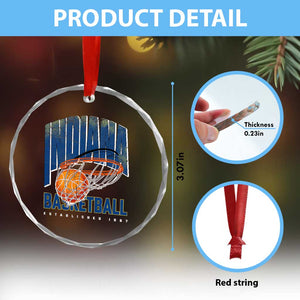 Indiana Basketball Throwback Crystal Glass Ornament Retro Hoop Graphic for IN Fans Since 1967 TS02 Print Your Wear