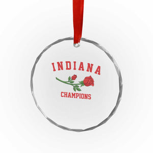 Indiana Champions Rose Hoosier State Graphic Crystal Glass Ornament Game Day Sports Pride TS02 Print Your Wear