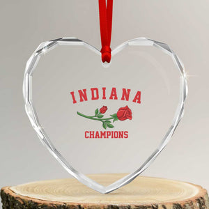 Indiana Champions Rose Hoosier State Graphic Heart Crystal Glass Ornament Game Day Sports Pride TS02 Transparent Glass 3'' Heart Print Your Wear