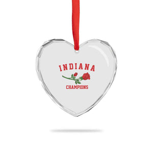 Indiana Champions Rose Hoosier State Graphic Heart Crystal Glass Ornament Game Day Sports Pride TS02 Print Your Wear