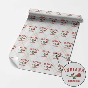 Indiana Champions Rose Hoosier State Graphic Wrapping Paper Roll Game Day Sports Pride TS02 Christmas Plaid Print Your Wear