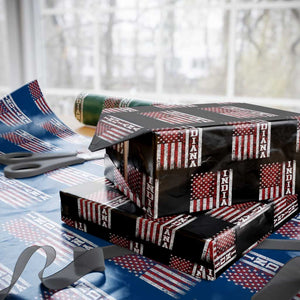 Indiana Fan Wrapping Paper Roll Classic Retro City USA Flag Patriotic American TS10 Black Print Your Wear