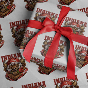 Indiana Football Spirit Bison with Rose Graphic Wrapping Paper Roll Hoosier State Sports Pride TS02 White Print Your Wear
