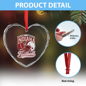 Indiana Pride Football Lover Heart Crystal Glass Ornament Retro IN for Sport Fans TS02 Print Your Wear