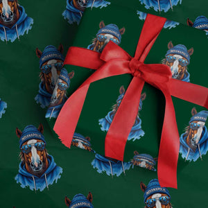 IFC Football Lover Wrapping Paper Roll Blue Equine Shoe Sport Fan Game Day TS11 Green Print Your Wear
