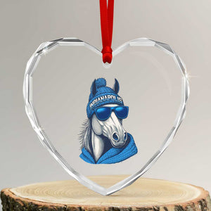 IFC Game Day Heart Crystal Glass Ornament Blue Sunglasses Football Game Sport Lover TS11 Transparent Glass 3'' Heart Print Your Wear