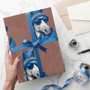 IFC Game Day Wrapping Paper Roll Blue Sunglasses Football Game Sport Lover TS11 Mocha Print Your Wear