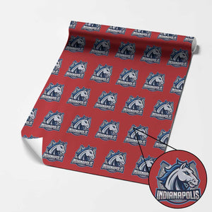 IFC Game Day Wrapping Paper Roll Blue Football Lover Equine Shoe TS11 Red Print Your Wear