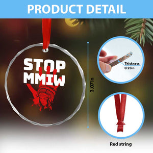 Indigenous Women Awareness Crystal Glass Ornament Stop MMIW Red Handprint Graphic TS12 Print Your Wear