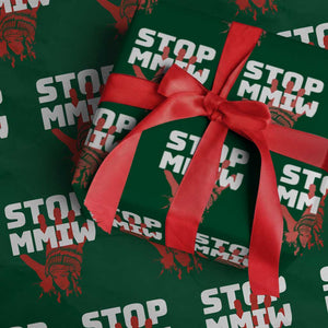 Indigenous Women Awareness Wrapping Paper Roll Stop MMIW Red Handprint Graphic TS12 Green Print Your Wear