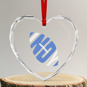 IFC Blue Football Lovers Game Day Heart Crystal Glass Ornament TS11 Transparent Glass 3'' Heart Print Your Wear