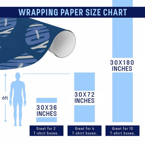 IFC Blue Football Lovers Game Day Wrapping Paper Roll TS11 Print Your Wear