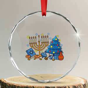 Interfaith Christmas Hanukkah Crystal Glass Ornament Celebration Festival Of Lights Gift TS12 Transparent Glass 3'' Circle Print Your Wear