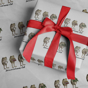 Introverted Moms Club Frog Graphic Wrapping Paper Roll Funny Mothers Day Gift TS12 White Print Your Wear