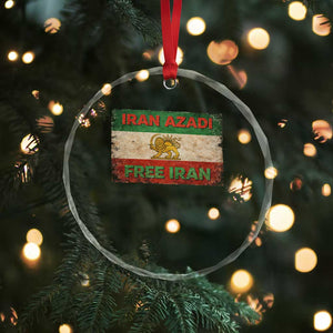 Iran Azadi Lion Sun Sword Flag Free Iran Revolution Crystal Glass Ornament TS11 Print Your Wear