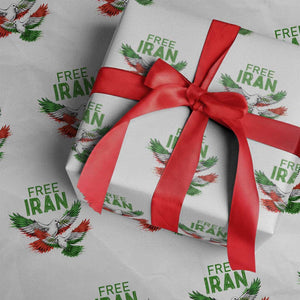 Iranian Flag Peace Doves Wrapping Paper Roll Free Iran Freedom Statement Gift TS12 White Print Your Wear