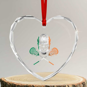 Ireland Lacrosse Heart Crystal Glass Ornament Irish Flag Ireland TS10 Transparent Glass 3'' Heart Print Your Wear