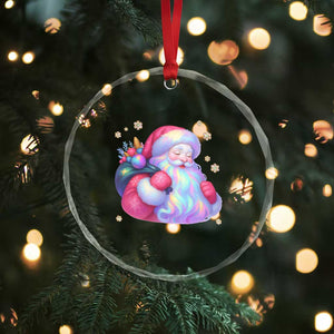 Iridescent Christmas Santa Printed Coquette Xmas Crystal Glass Ornament TS11 Print Your Wear