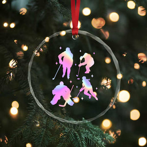 Iridescent Effect Hockey Players Retro Sport Lover Gift Crystal Glass Ornament TS12 Print Your Wear