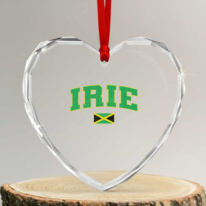 Irie Jamaican Rasta Heart Crystal Glass Ornament Funny Jamaica Jamaican Flag Rasta Reggae Roots TS10 Transparent Glass 3'' Heart Print Your Wear