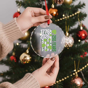 Irish American 250 Years 1776 2026 Patriotic Shamrock Crystal Glass Ornament St Patricks Day Ameria 250th Anniversary TS02 Print Your Wear