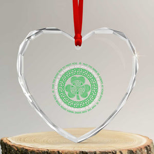 Irish Blessing May The Road Rise To Meet You Heart Crystal Glass Ornament Celtic Knot Shamrock TS11 Transparent Glass 3'' Heart Print Your Wear