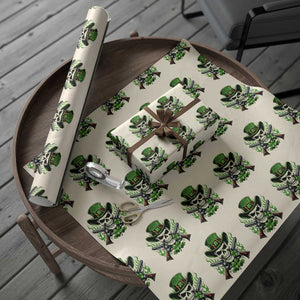 Irish Cowboy Skeleton Wrapping Paper Roll St Patricks Day Party Gift TS12 Beige Print Your Wear