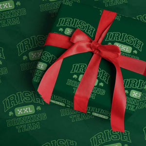 Irish Drinking Team XXL Funny St Patricks Day Party Squad Wrapping Paper Roll TS02 Green Print Your Wear