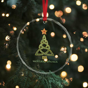 Irish Gaelic Christmas Nollaig Shona Crystal Glass Ornament Celtic Knot Christmas Tree TS11 Print Your Wear