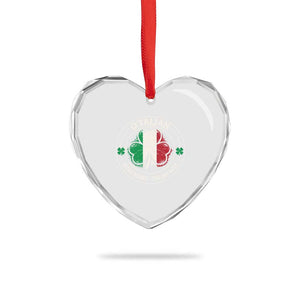 Irish Italian Pride Heart Crystal Glass Ornament O'Talian Irish Heart Italian Soul St Patricks Day TS11 Print Your Wear