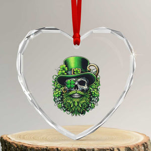 Irish Leprechaun Skull Heart Crystal Glass Ornament St Patricks Day Party Gift TS12 Transparent Glass 3'' Heart Print Your Wear