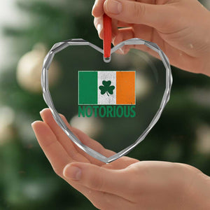 Irish Pride Boxing Fighting Notorious Heart Crystal Glass Ornament Vintage Ireland Flag Irish Retro Throwback TS10 Print Your Wear