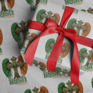 Irish Pride Celtic Cross Wrapping Paper Roll Christian Gift TS12 White Print Your Wear