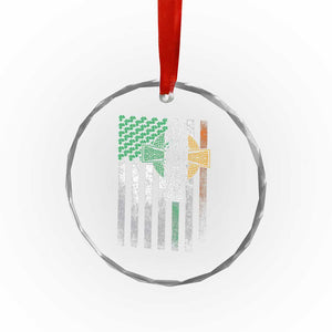 Irish Pride Crystal Glass Ornament American Flag Celtic Cross Shamrock St Patrick's Day TS11 Print Your Wear