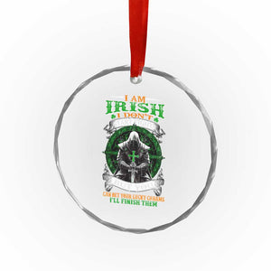 Irish Pride Crystal Glass Ornament I Am Irish I Don't Start Fights But You Can Bet Your Lucky Charms TS11 Print Your Wear