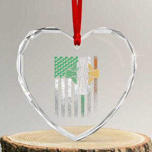Irish Pride Heart Crystal Glass Ornament American Flag Celtic Cross Shamrock St Patrick's Day TS11 Transparent Glass 3'' Heart Print Your Wear