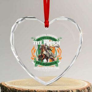 Irish Pride Heart Crystal Glass Ornament The Devil Whispers You Can't Withstand The Storm The Irishman Replies TS11 Transparent Glass 3'' Heart Print Your Wear
