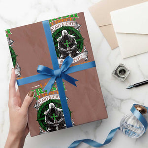 Irish Pride Wrapping Paper Roll I Am Irish I Don't Start Fights But You Can Bet Your Lucky Charms TS11 Mocha Print Your Wear