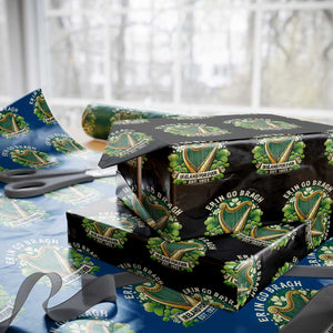 Irish Pride Wrapping Paper Roll Ireland Forever Erin Go Bragh Est 1922 Harp Shamrock TS11 Black Print Your Wear