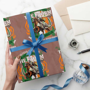 Irish Pride Wrapping Paper Roll The Devil Whispers You Can't Withstand The Storm The Irishman Replies TS11 Mocha Print Your Wear