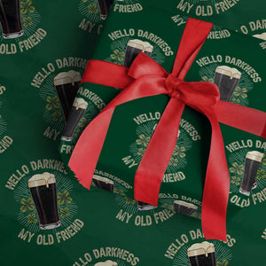 Irish Shamrock Beer Day Wrapping Paper Roll Hello Darkness My Old Friend TS10 Green Print Your Wear