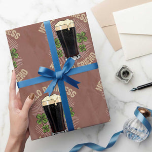 Irish Shamrock Beer Day Wrapping Paper Roll Hello Darkness My Old Friend TS10 Mocha Print Your Wear