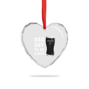 Irish Shamrock Beer Heart Crystal Glass Ornament Bad Day To Be A Beer TS14 Print Your Wear