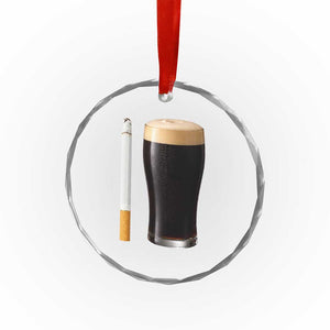 Irish Shamrock Beer Smoking Pub Drinking Humor Crystal Glass Ornament TS14 Print Your Wear