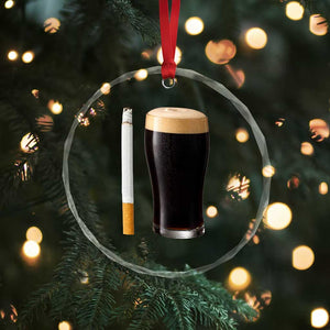 Irish Shamrock Beer Smoking Pub Drinking Humor Crystal Glass Ornament TS14 Print Your Wear